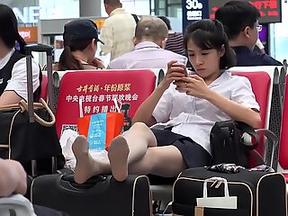 candid chinese girl in pantyhose