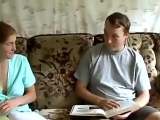 Redhead wife stops his studies for sex